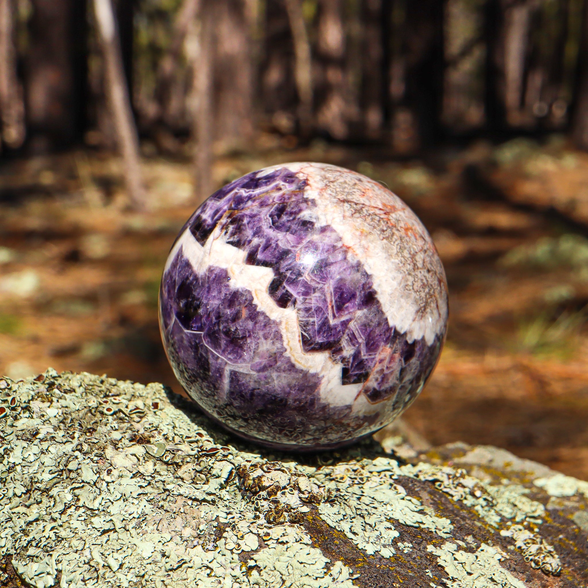 Large Amethyst Chevron Sphere