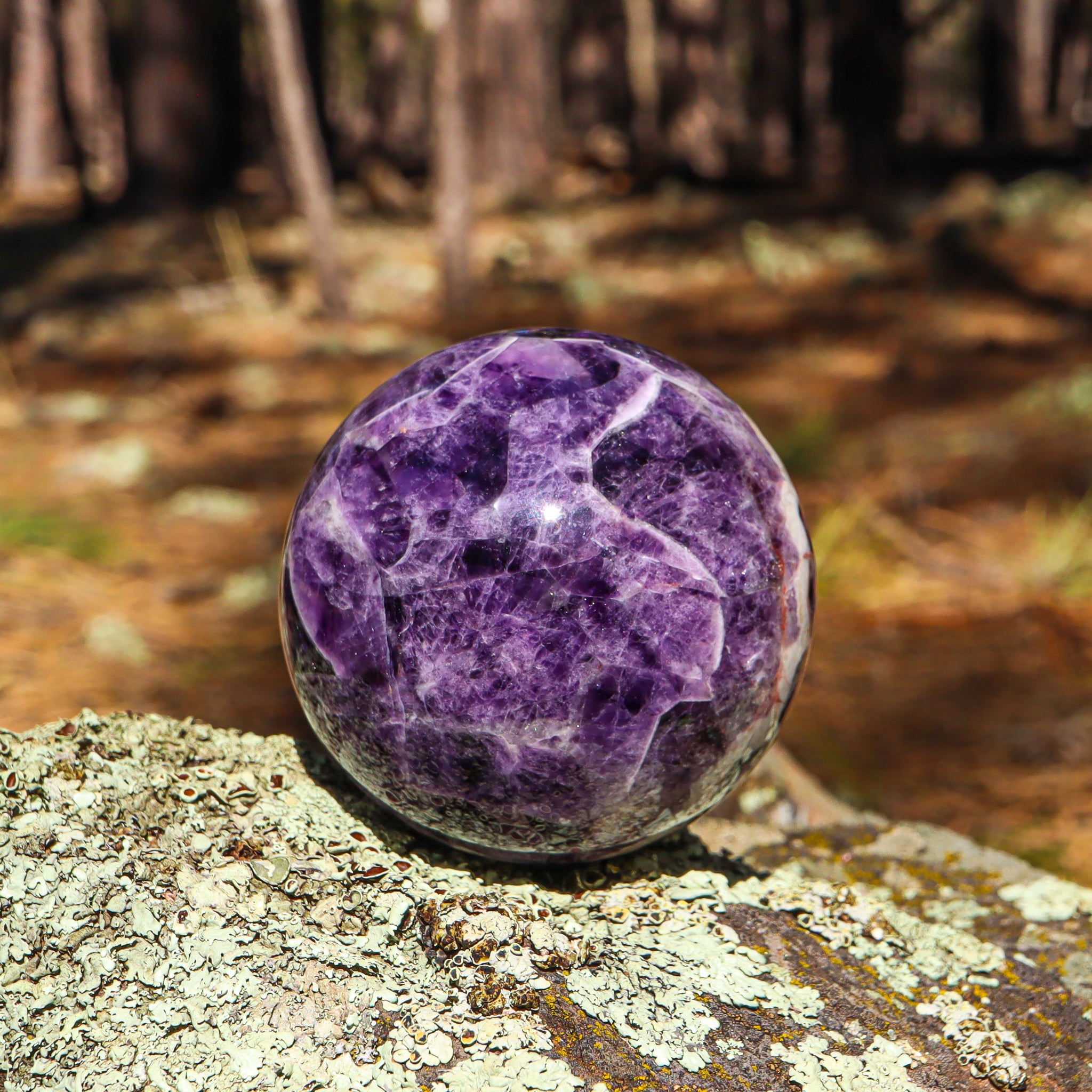 Large Amethyst Chevron Sphere