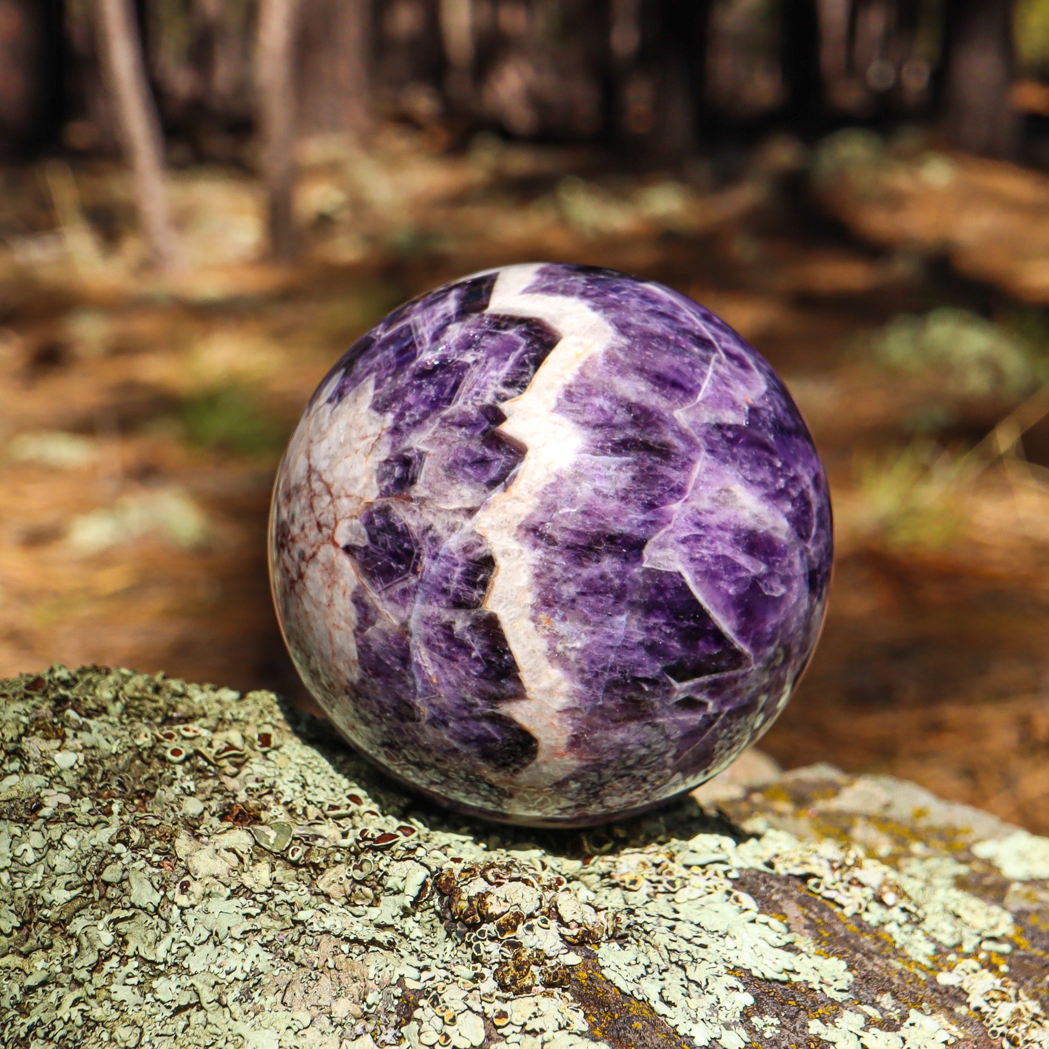 Large Amethyst Chevron Sphere