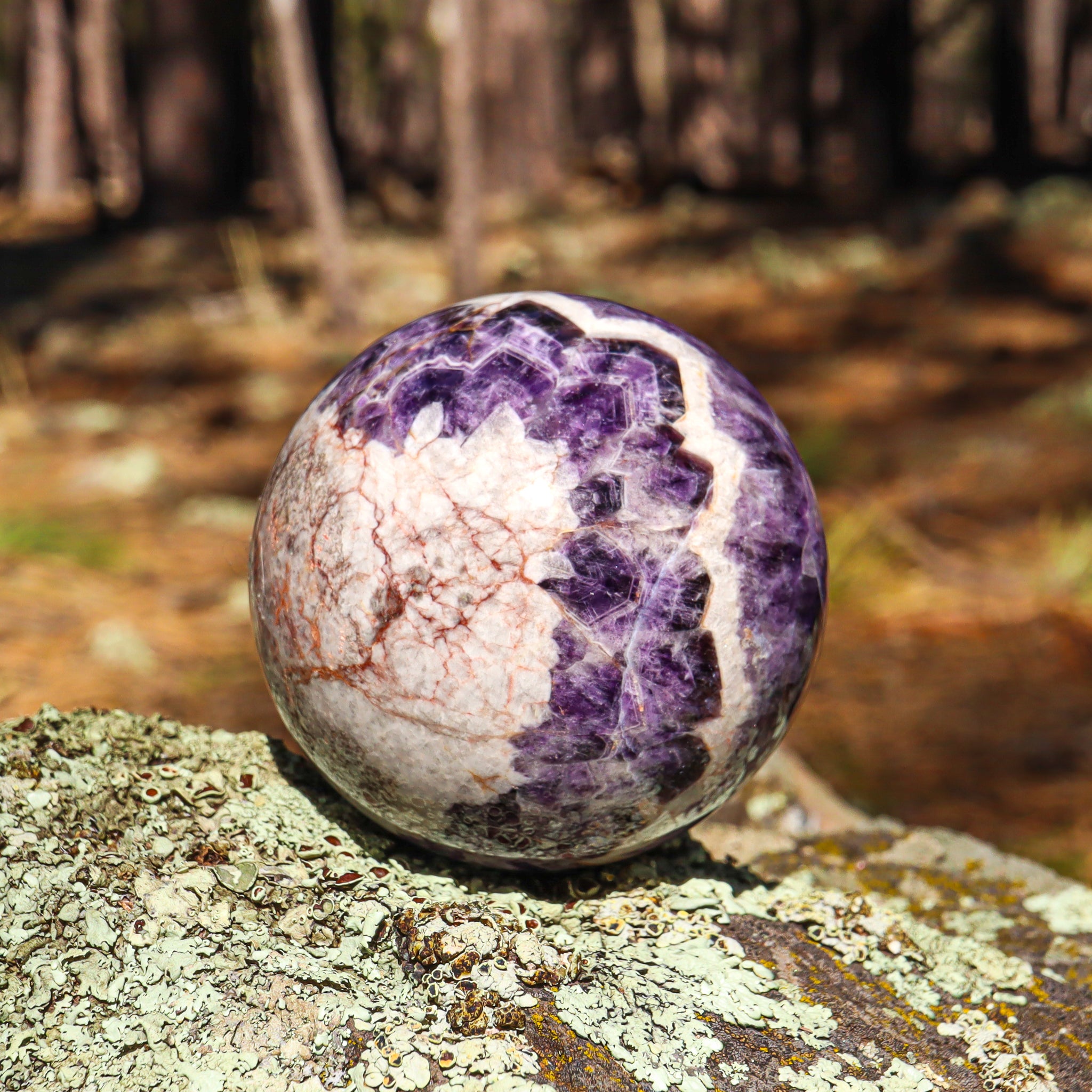 Large Amethyst Chevron Sphere