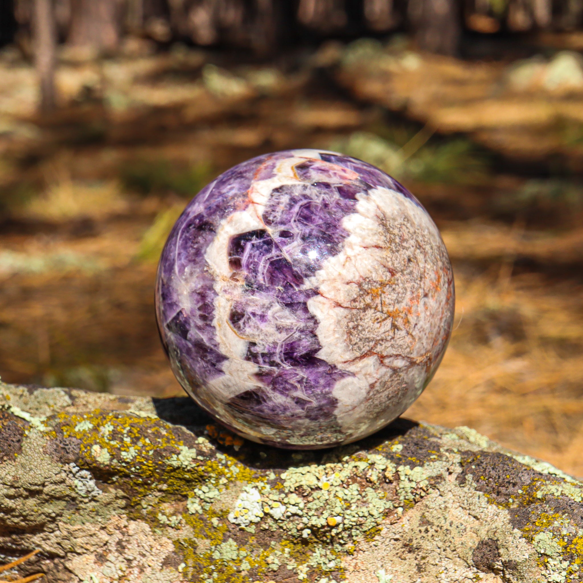 Large Amethyst Chevron Sphere