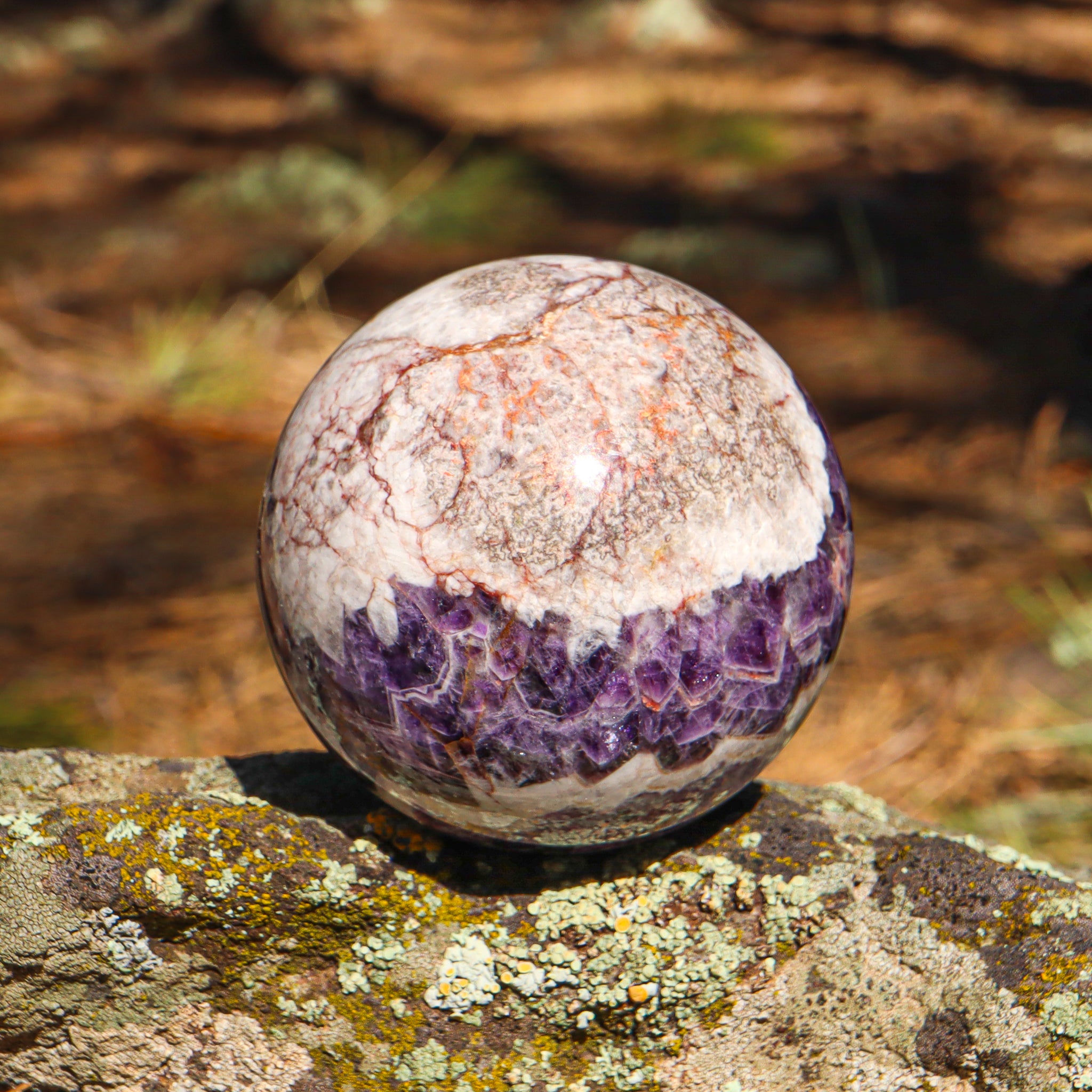 Large Amethyst Chevron Sphere