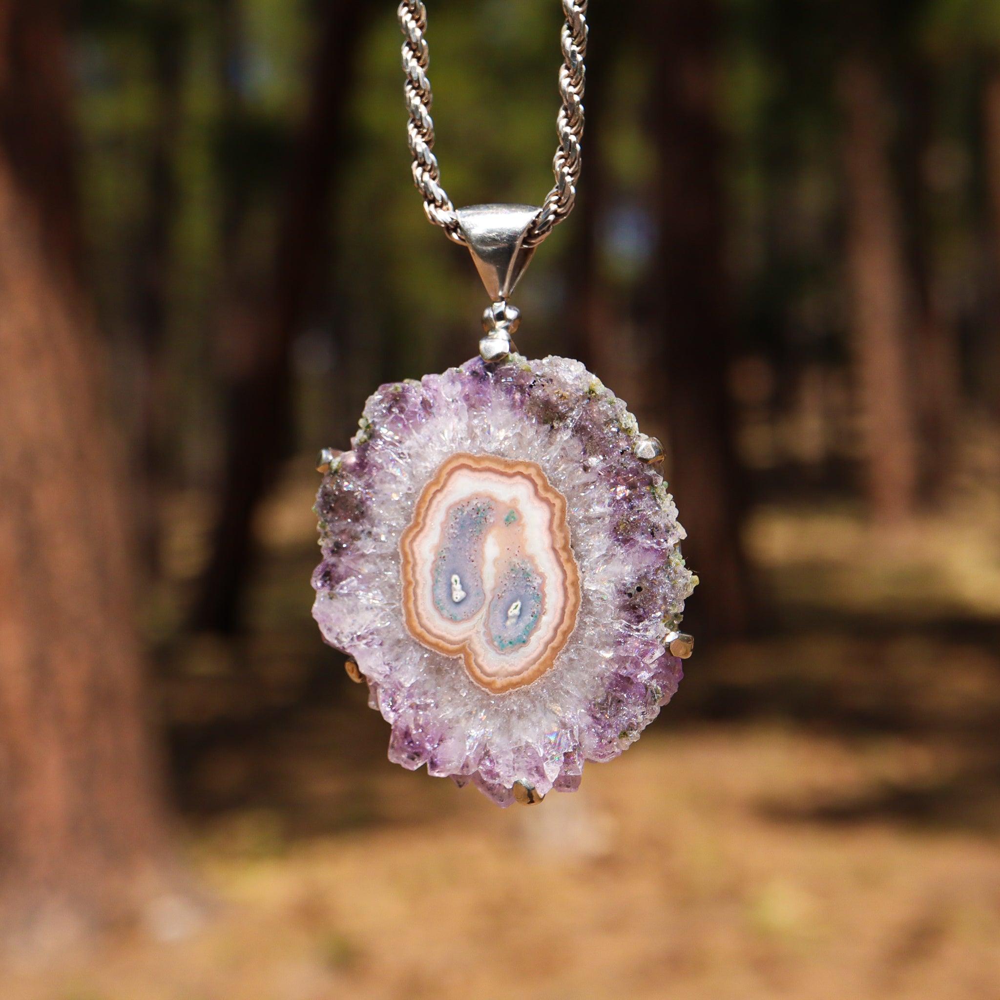 Amethyst Flower Pendant