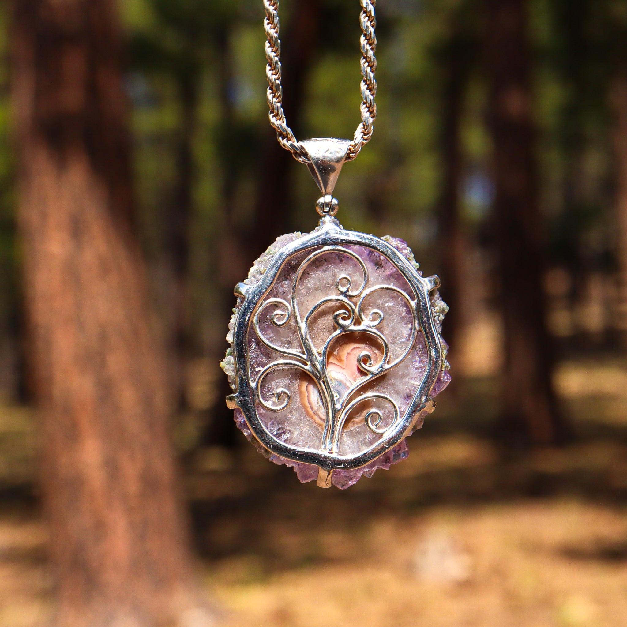 Amethyst Flower Pendant