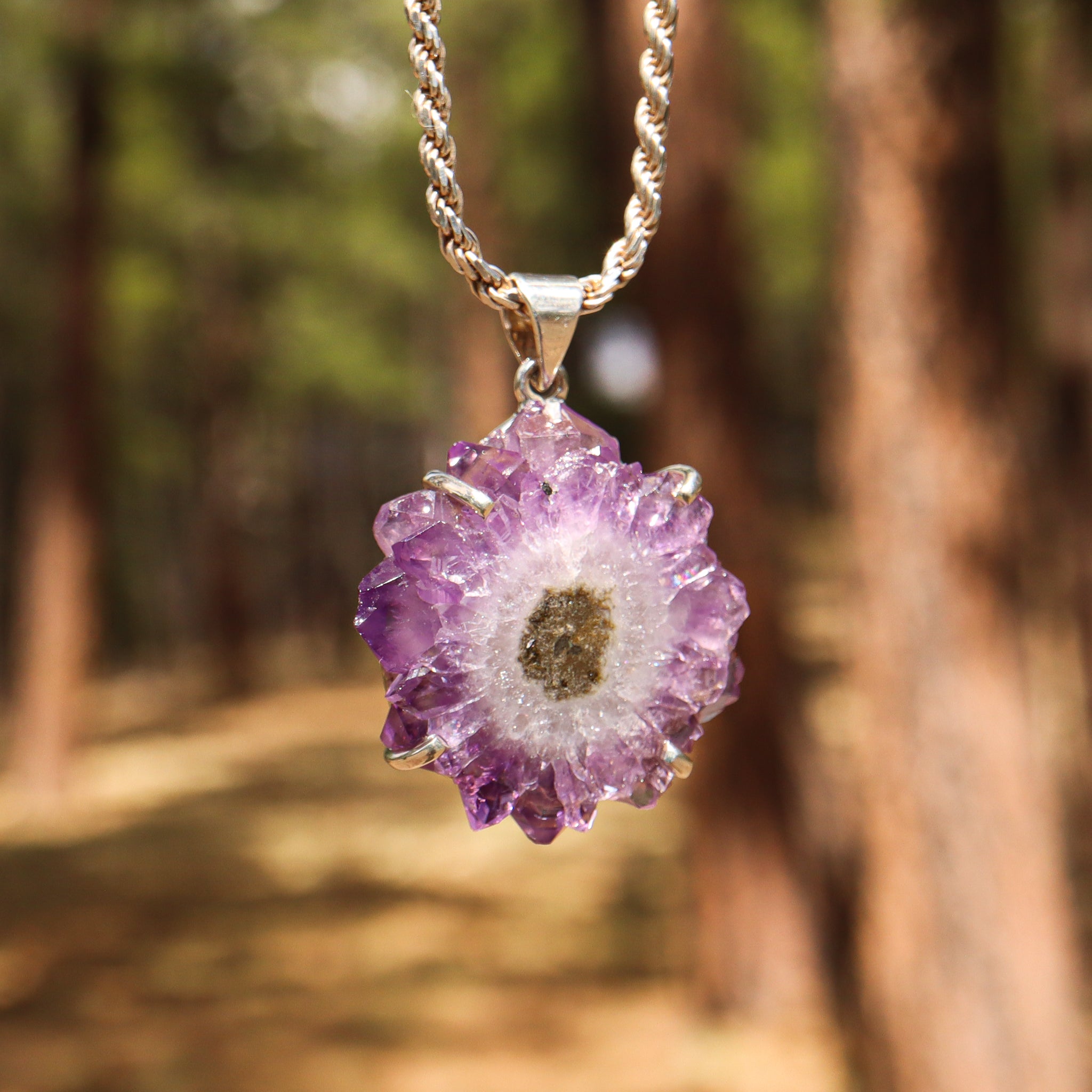 Amethyst Flower Pendant