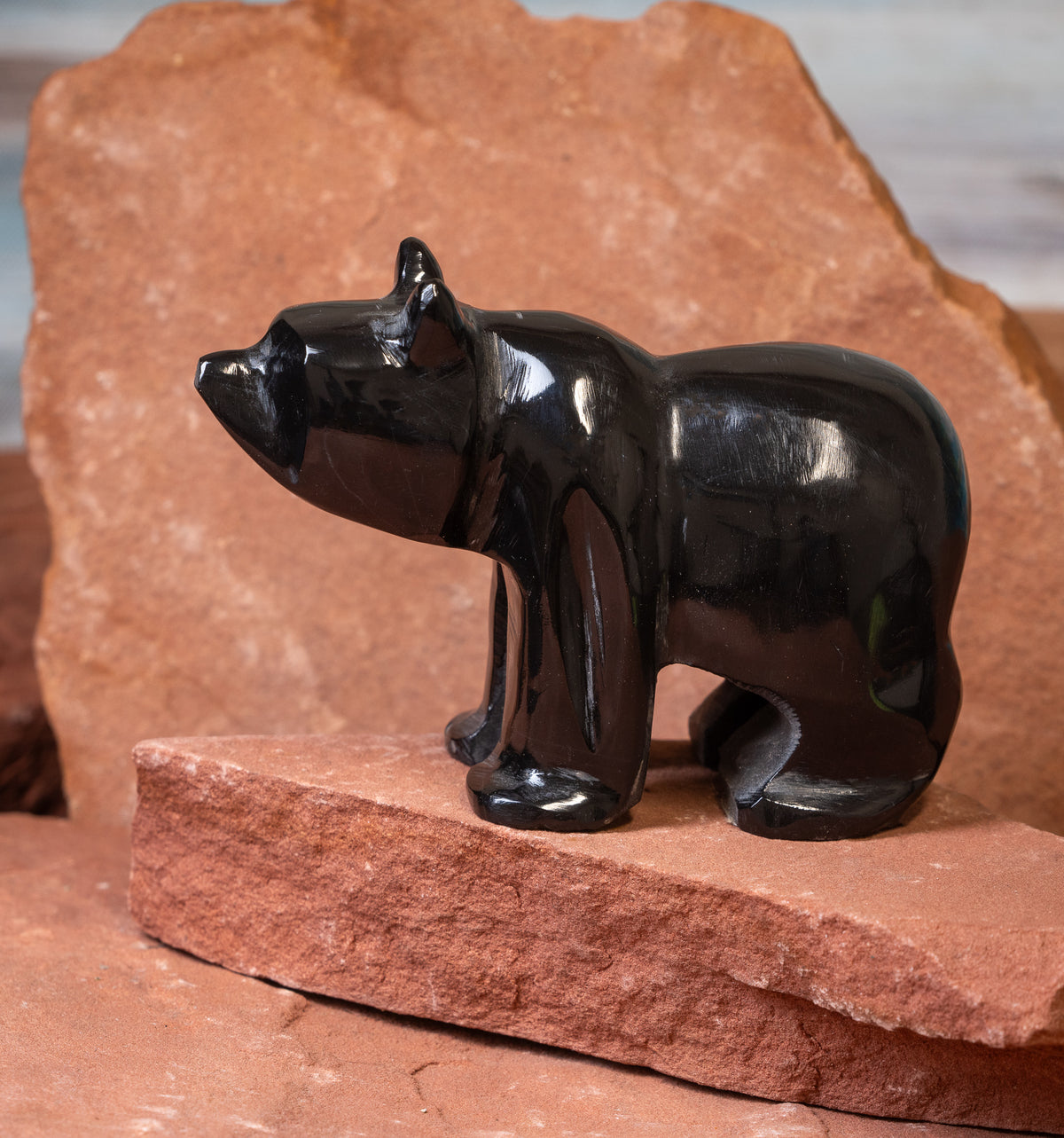 Large Black Onyx Bear