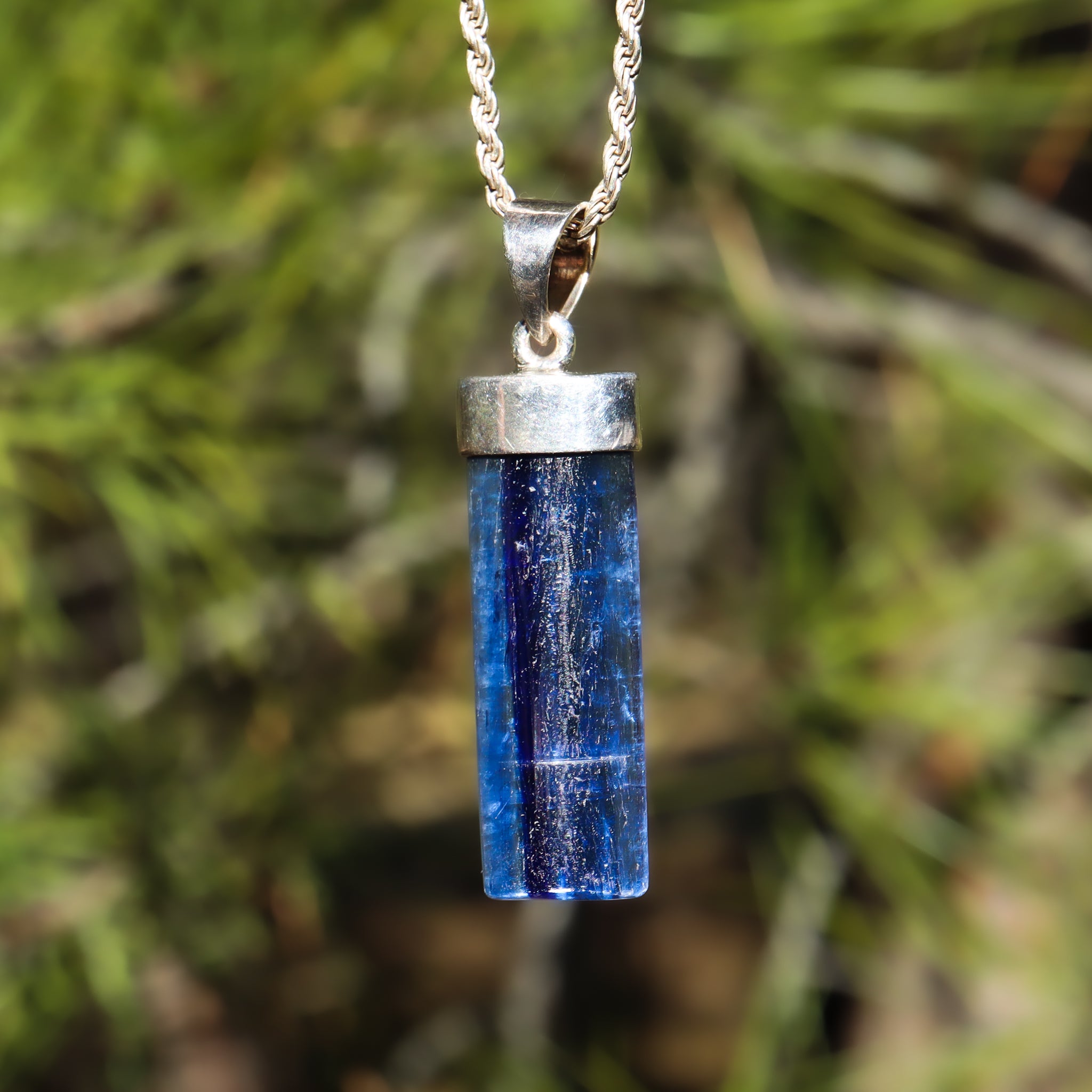 Polished Blue Kyanite Spear Pendant