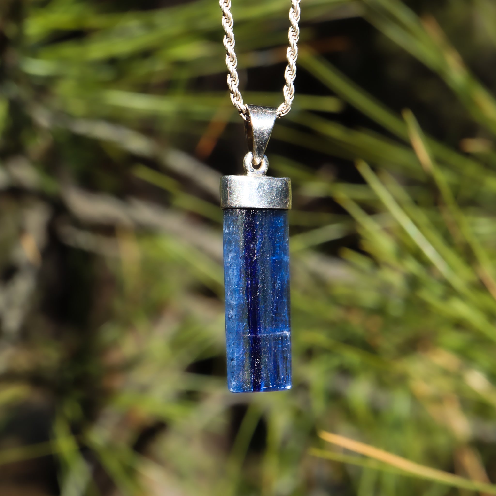 Polished Blue Kyanite Spear Pendant