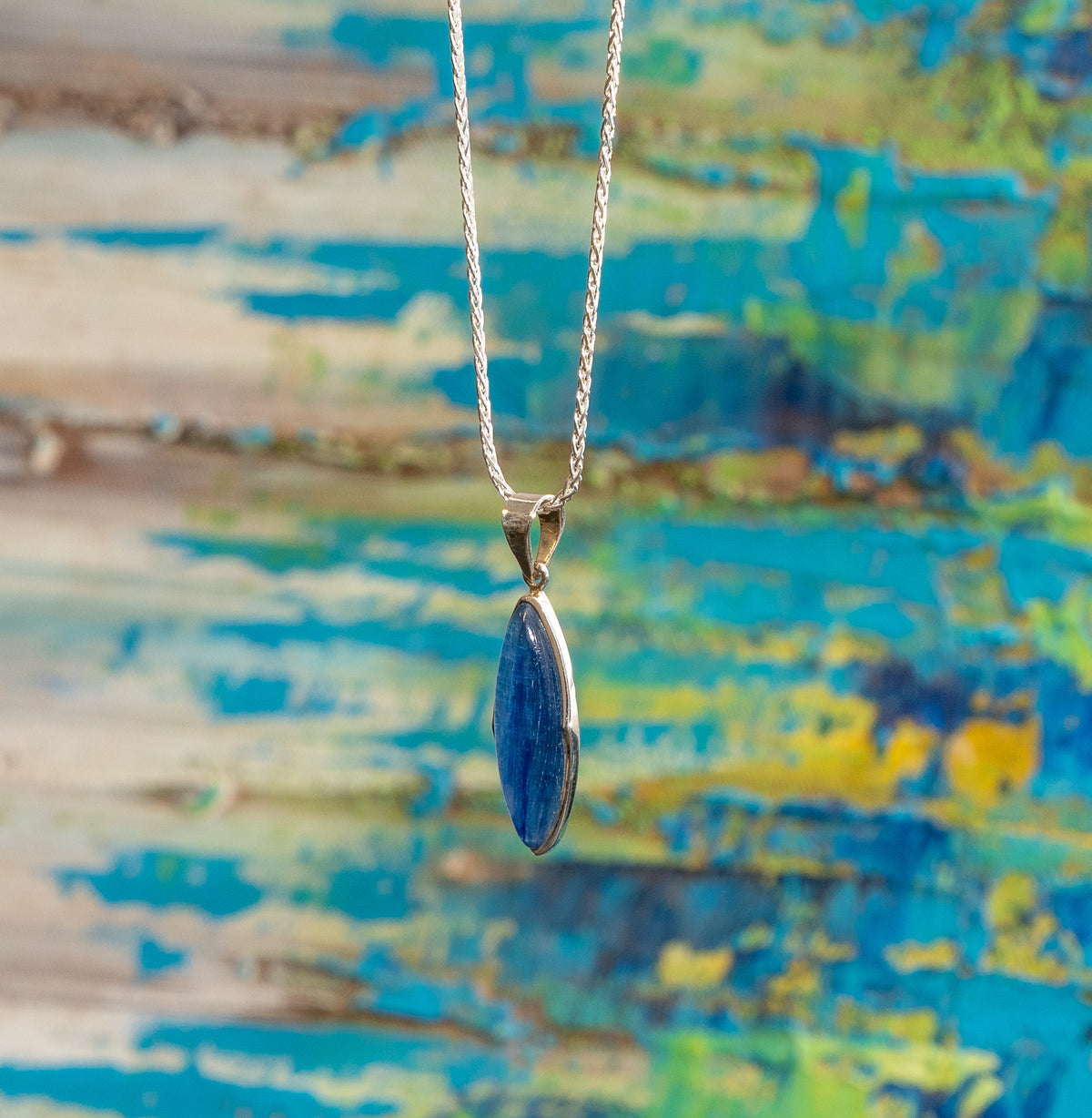 Polished Blue Kyanite Pendant