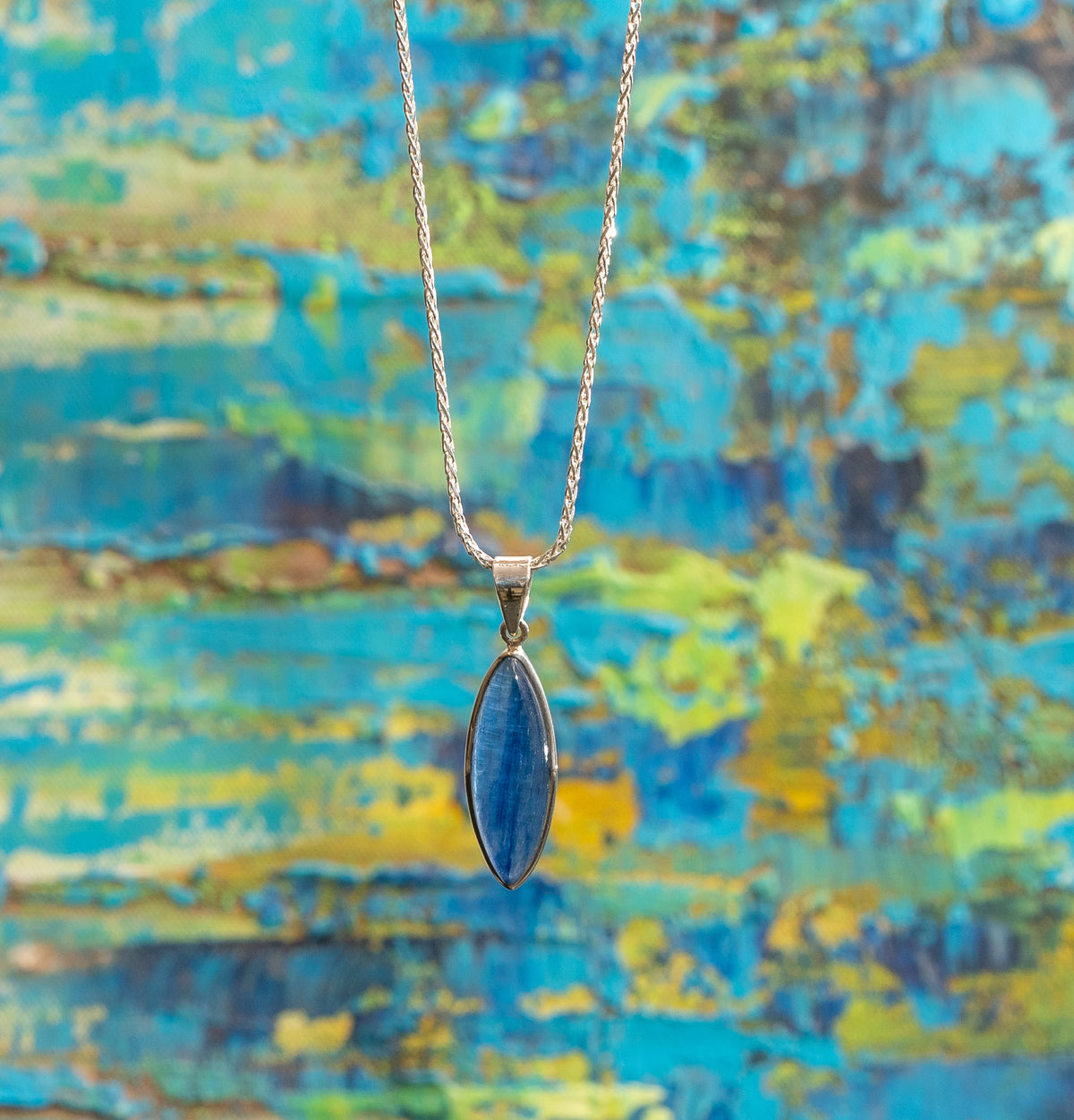 Polished Blue Kyanite Pendant