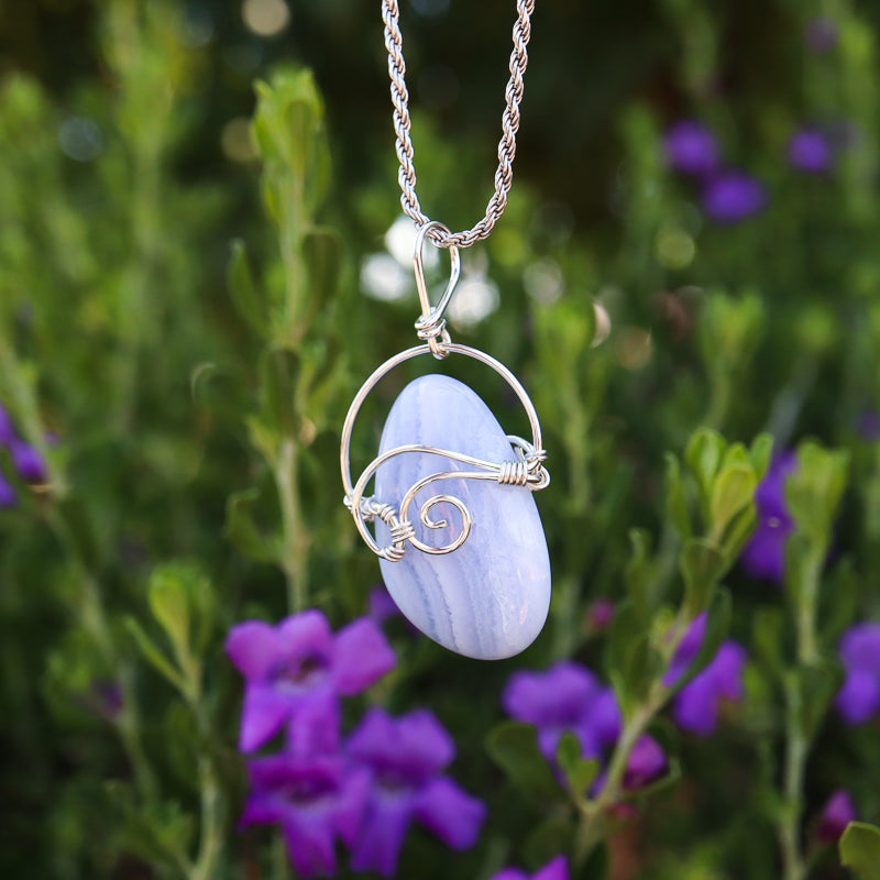 Blue Lace Agate Pendant