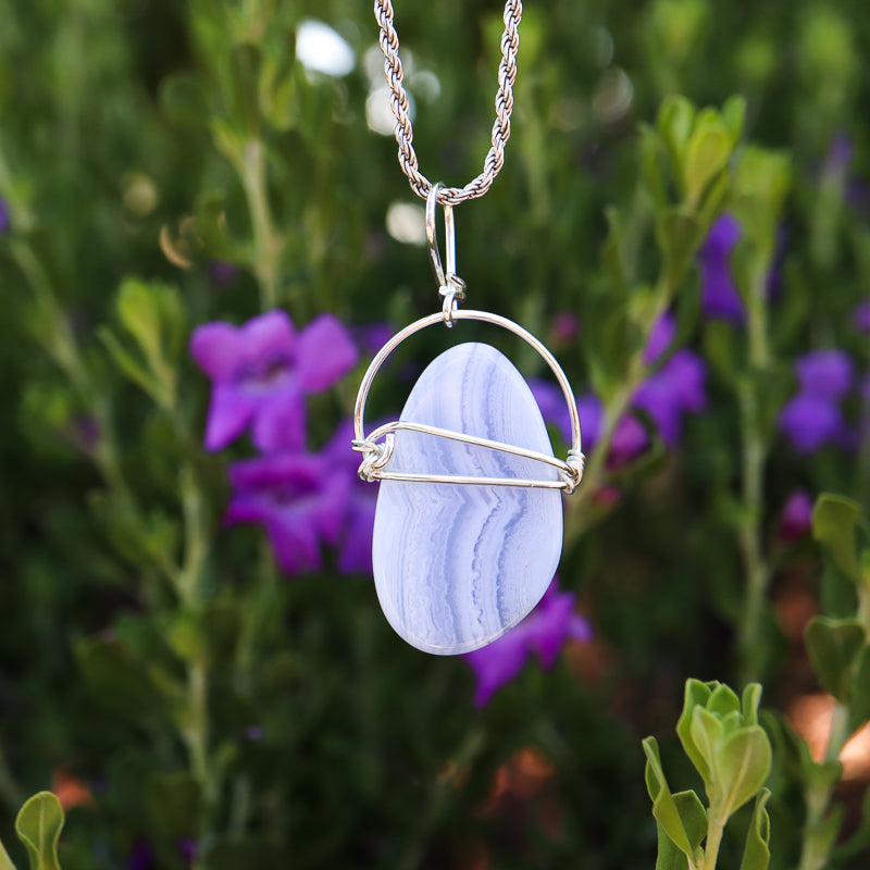 Blue Lace Agate Pendant