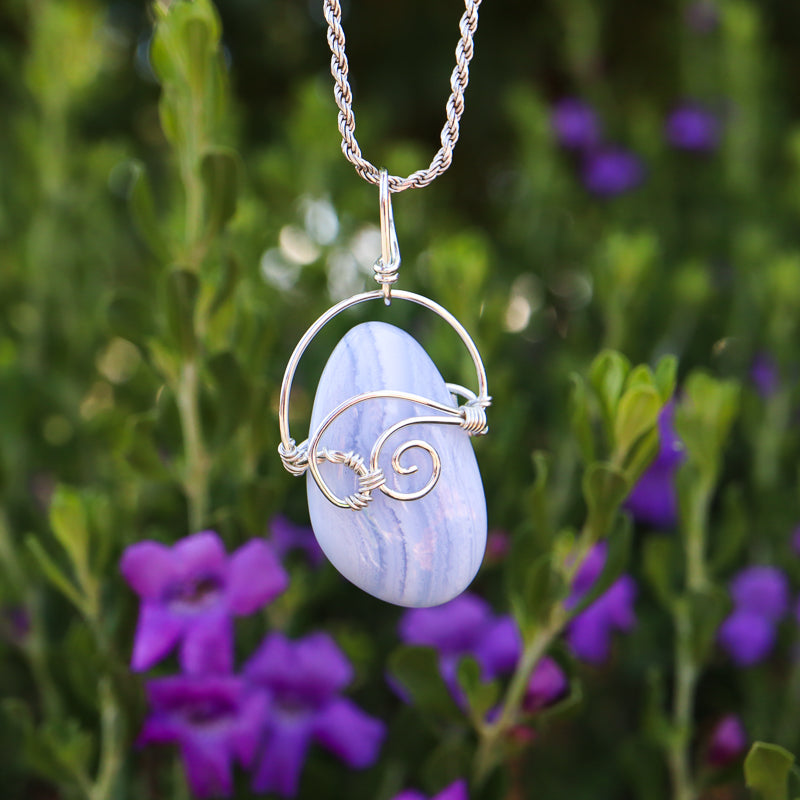 Blue Lace Agate Pendant