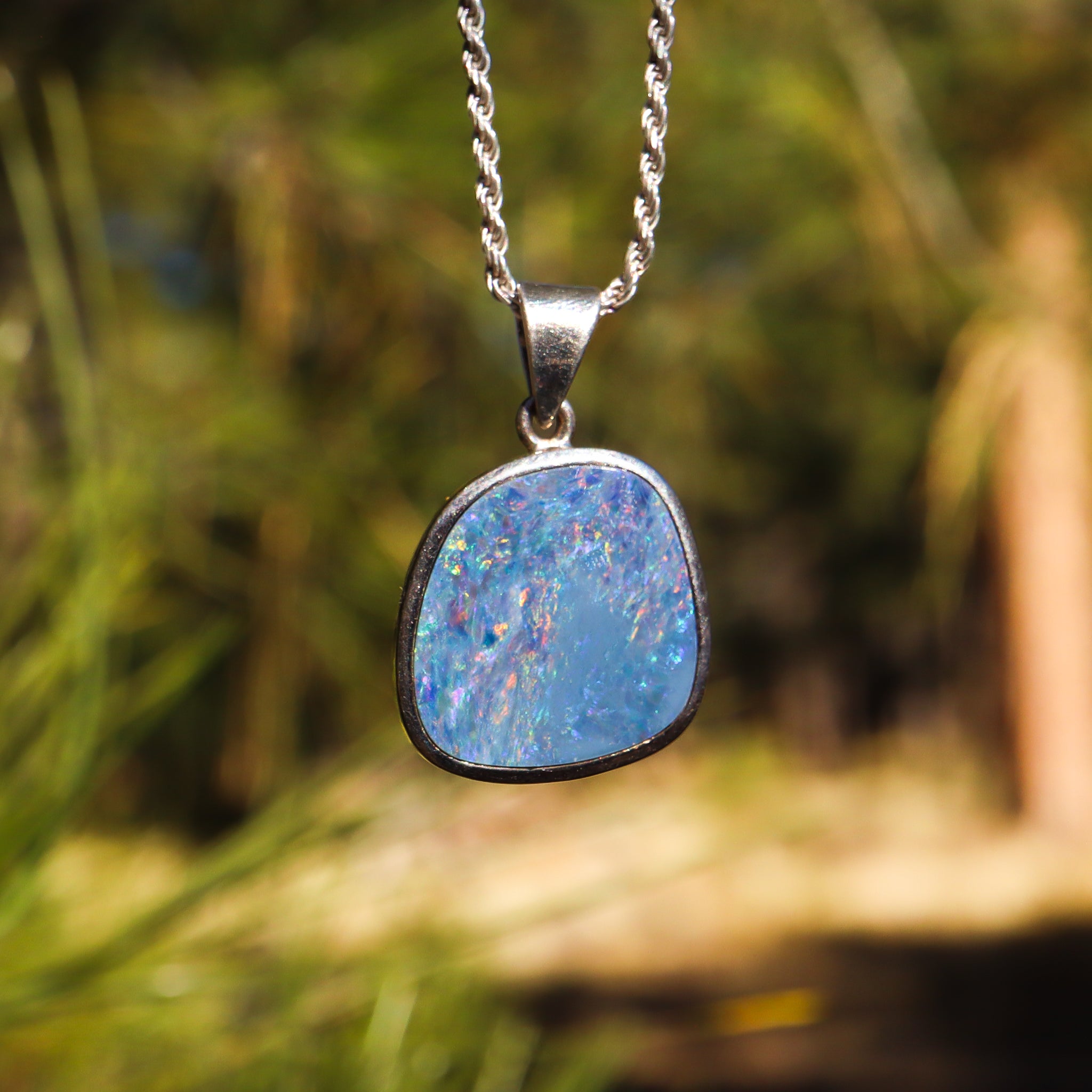 Peruvian Blue Opal Pendant