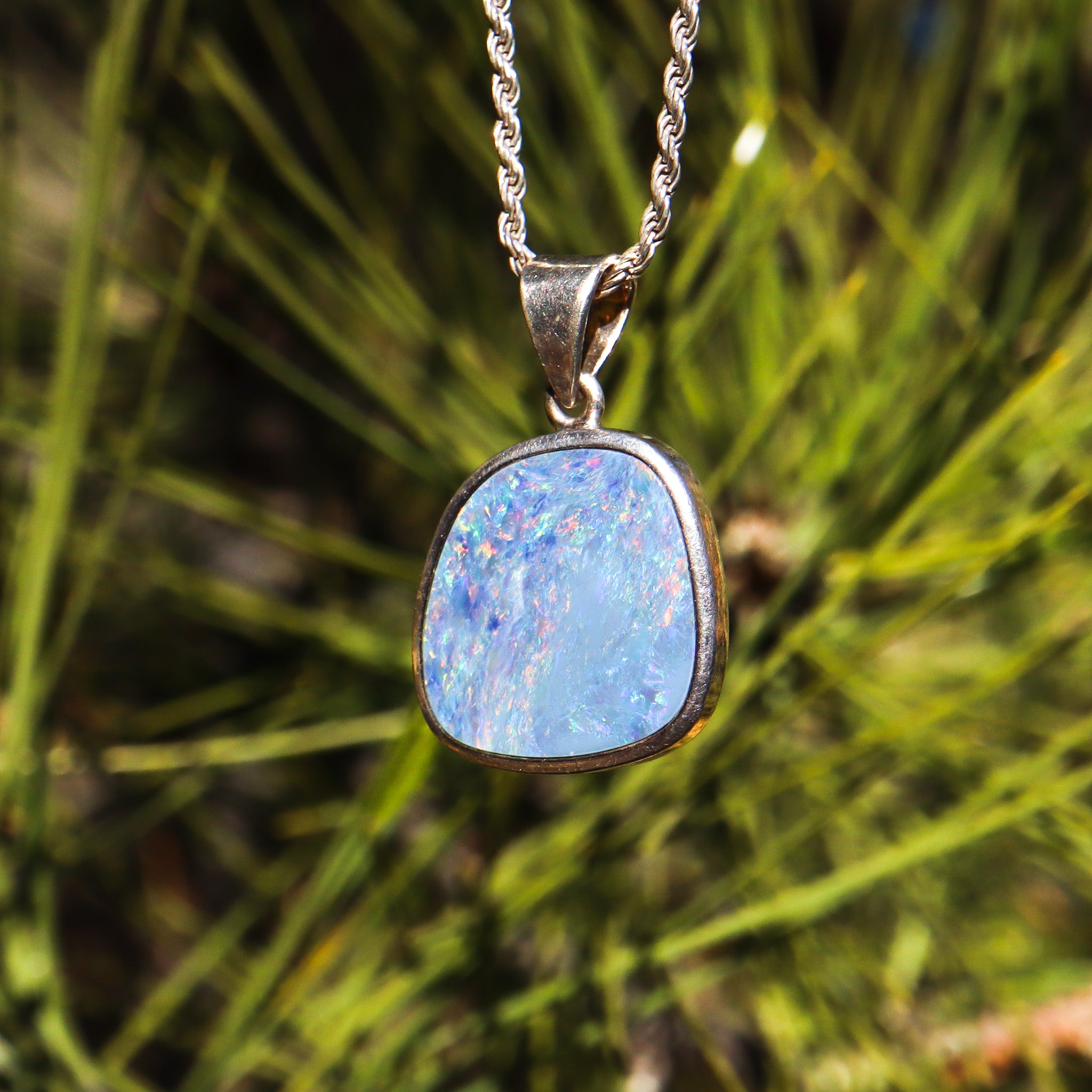 Peruvian Blue Opal Pendant