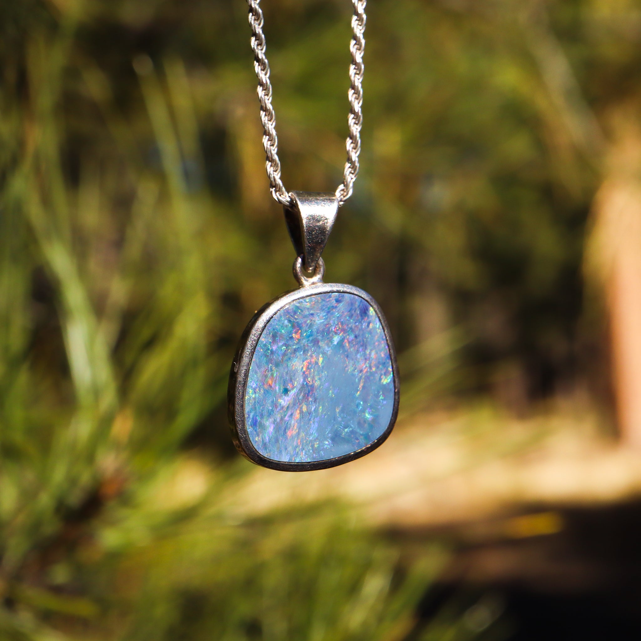 Peruvian Blue Opal Pendant
