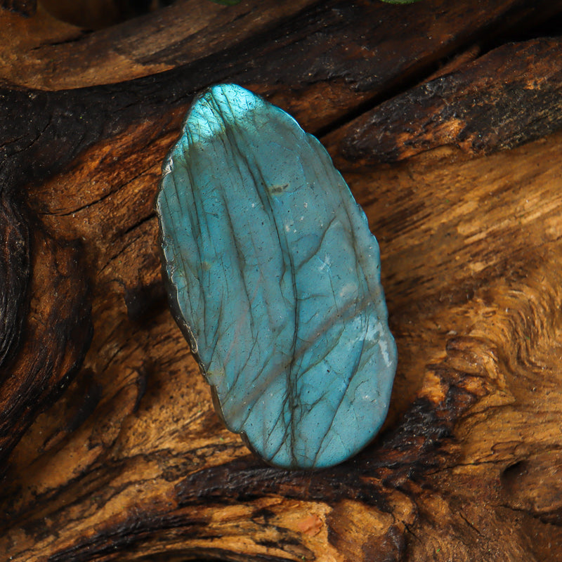 Labradorite Carved Buddha Head Token