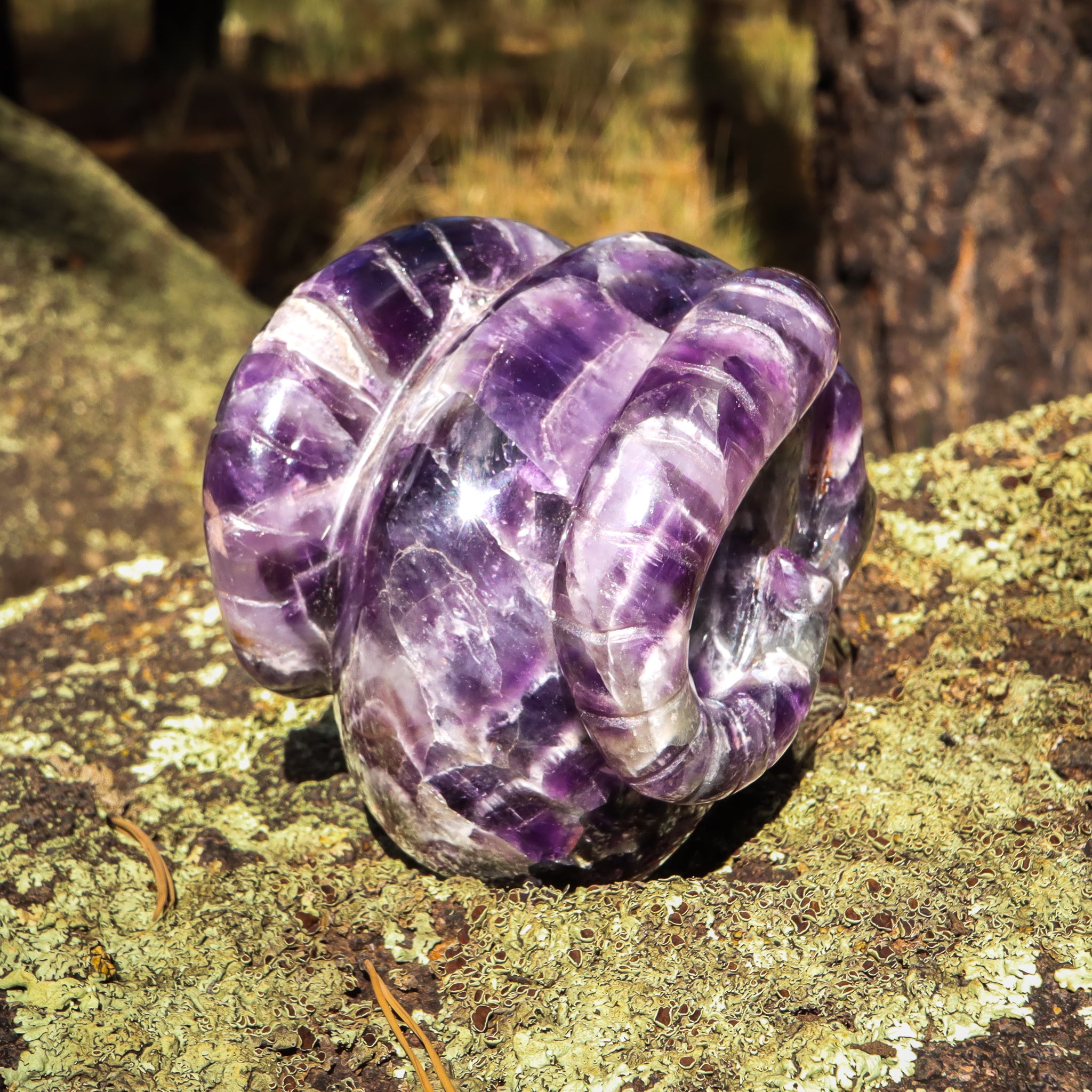 Amethyst Chevron Skull with Horns