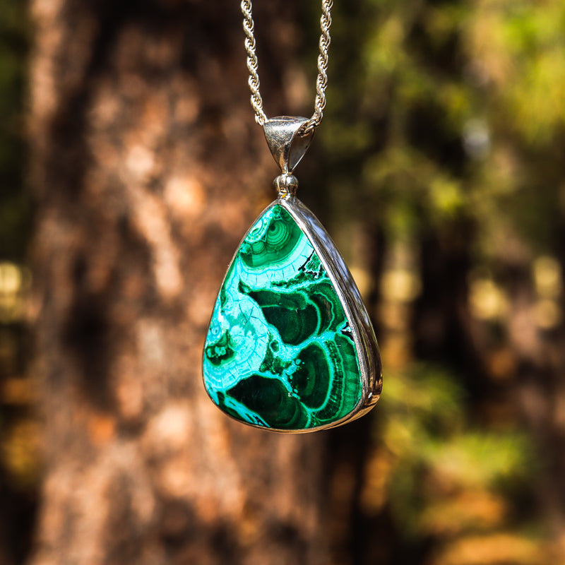 Chrysocolla and Malachite Pendant