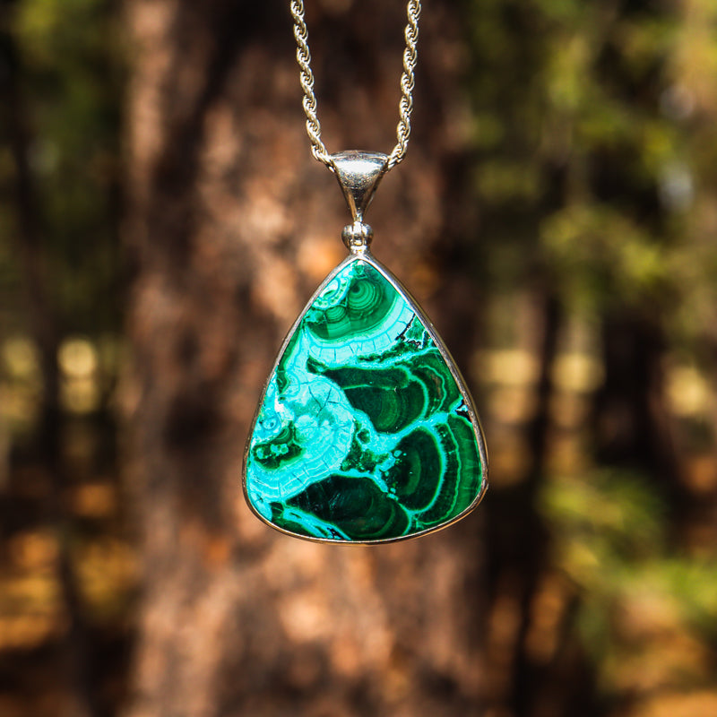Chrysocolla and Malachite Pendant