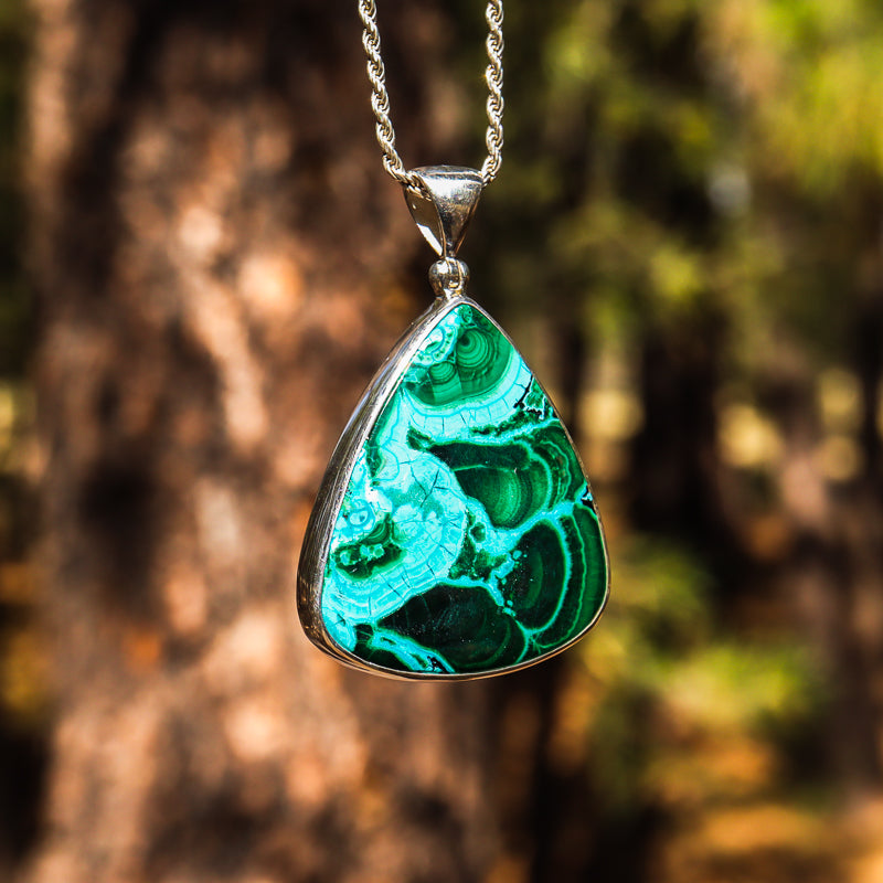 Chrysocolla and Malachite Pendant