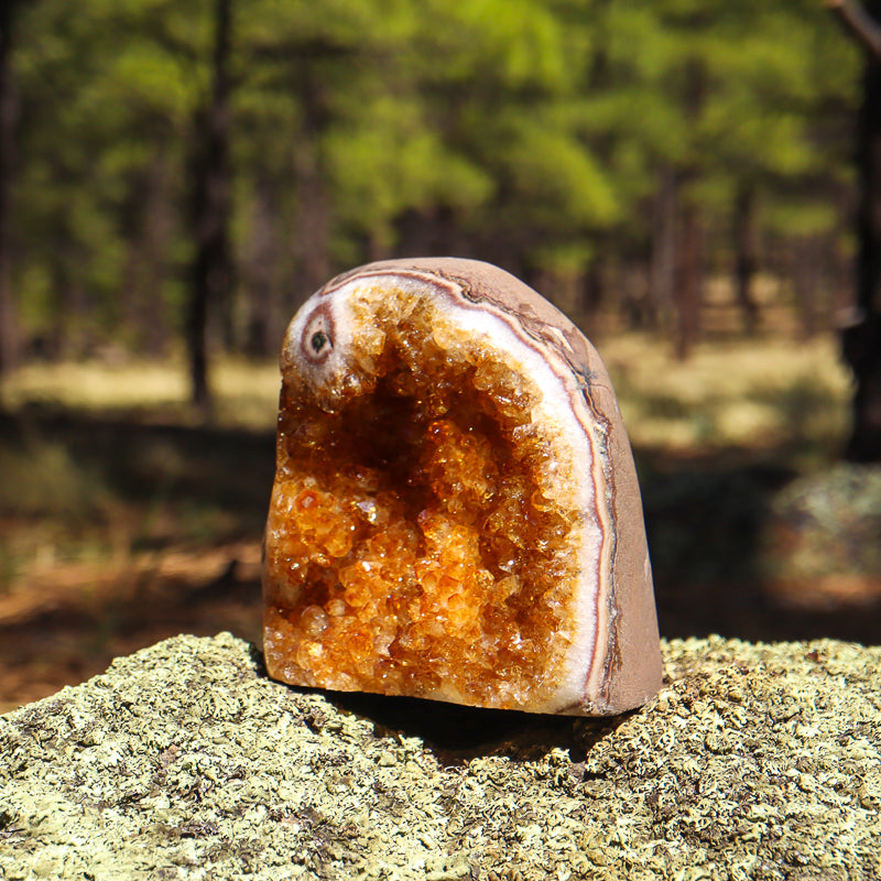Base Cut Citrine Geode