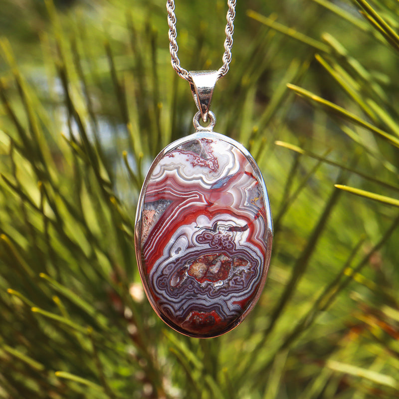 Crazy Lace Agate Pendant