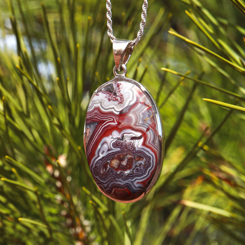 Crazy Lace Agate Pendant
