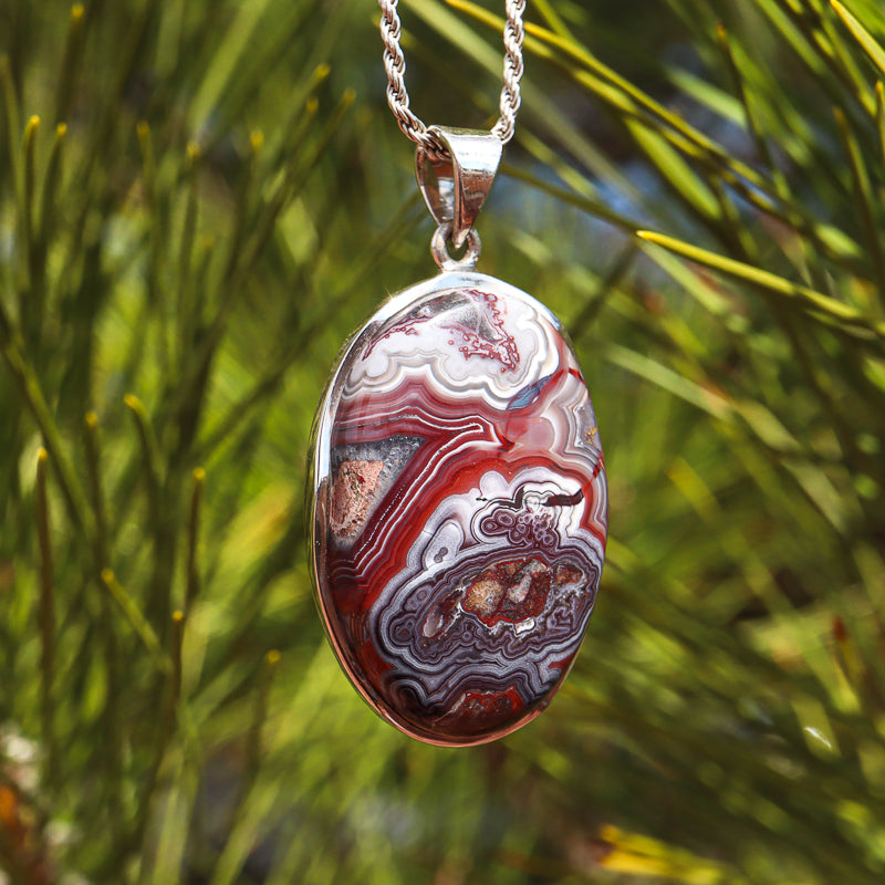 Crazy Lace Agate Pendant