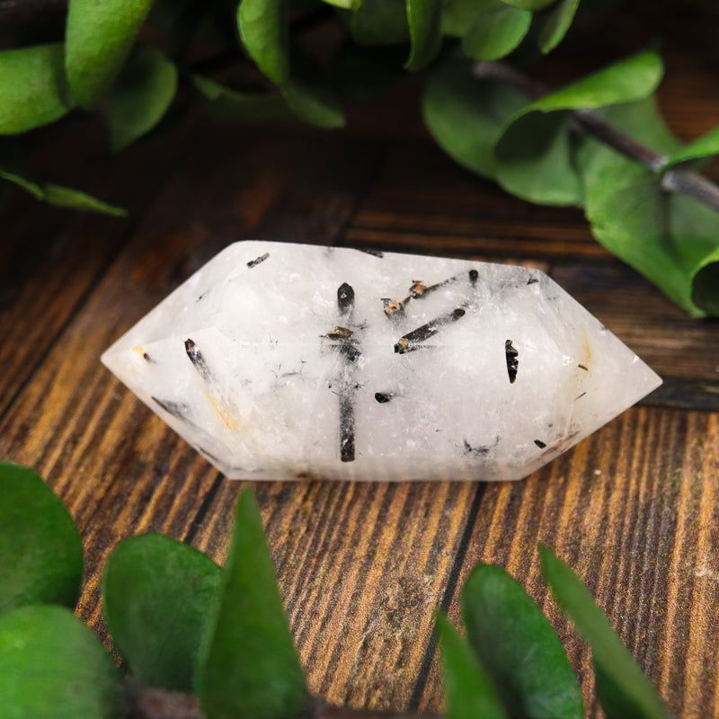 Tourmalinated Quartz Double Terminated Point
