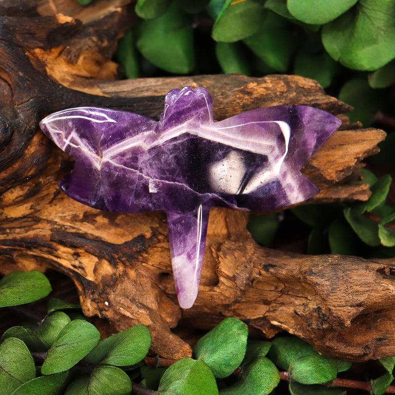 Amethyst Chevron Carved Dragonfly