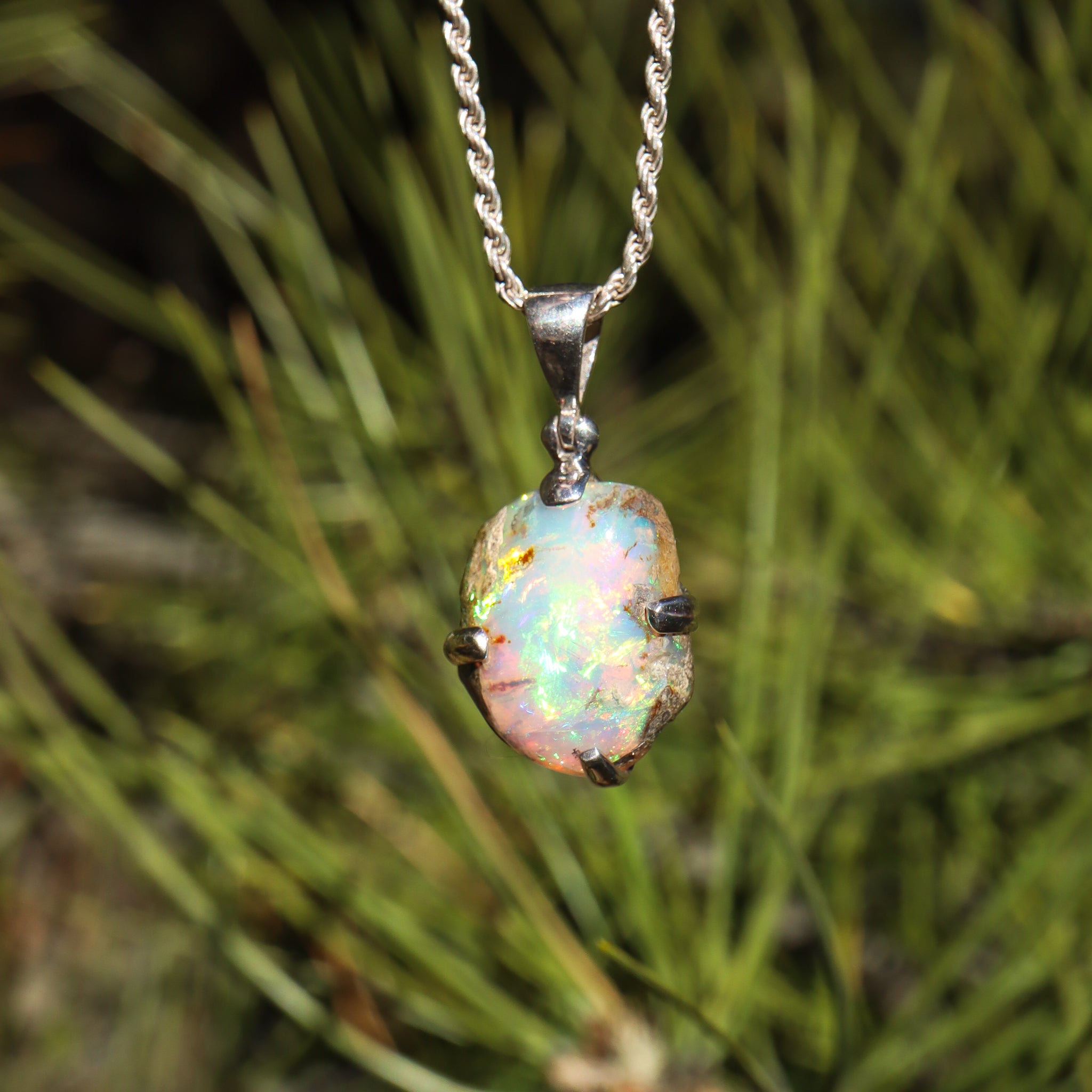 Ethiopian Fire Opal Pendant