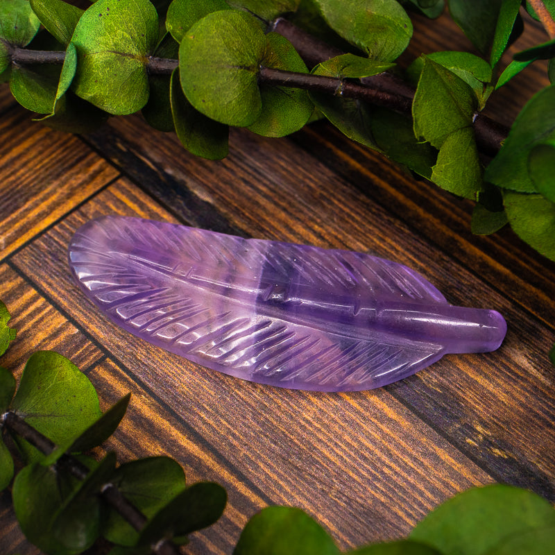 Fluorite Carved Feather