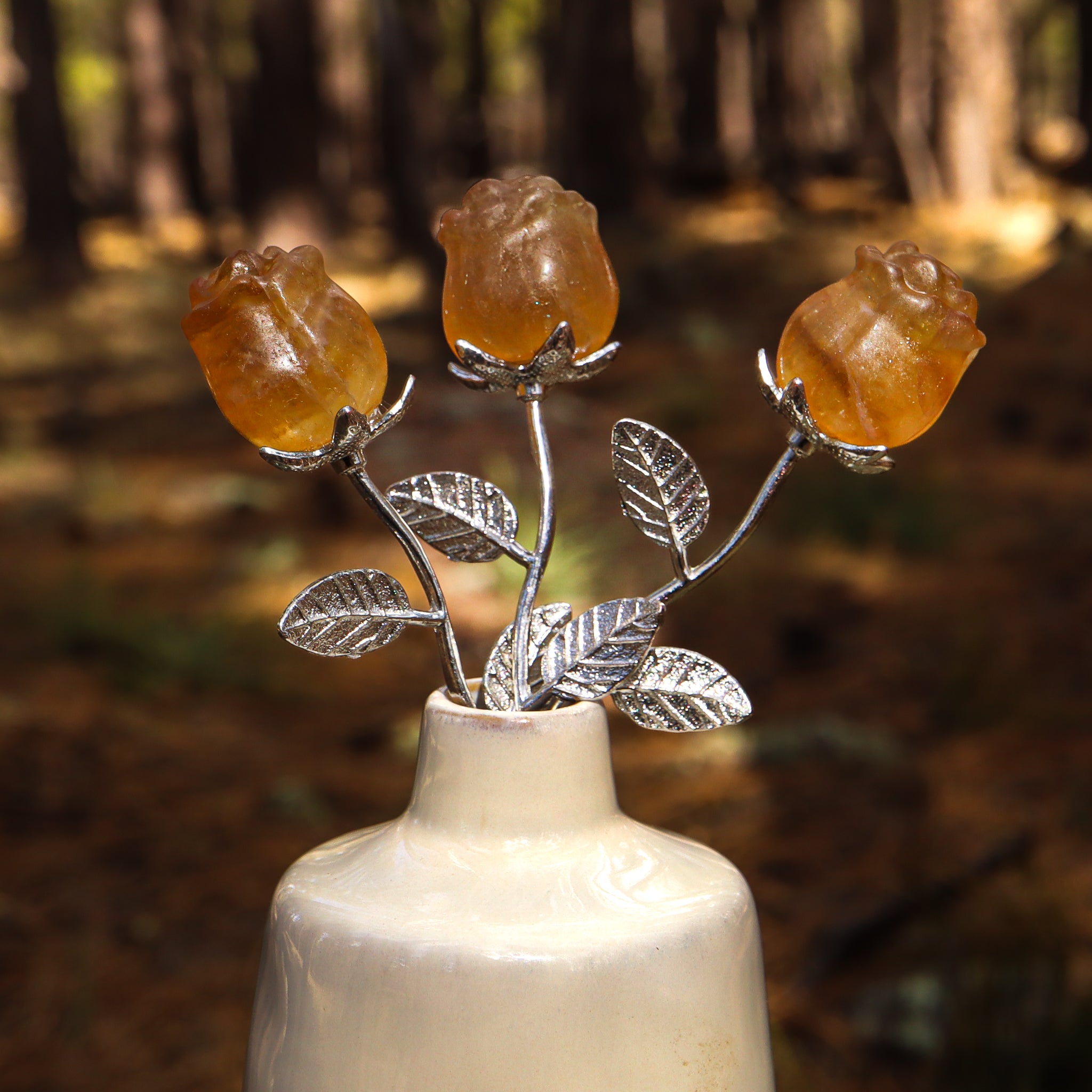 Fluorite Carved Rose with Stem