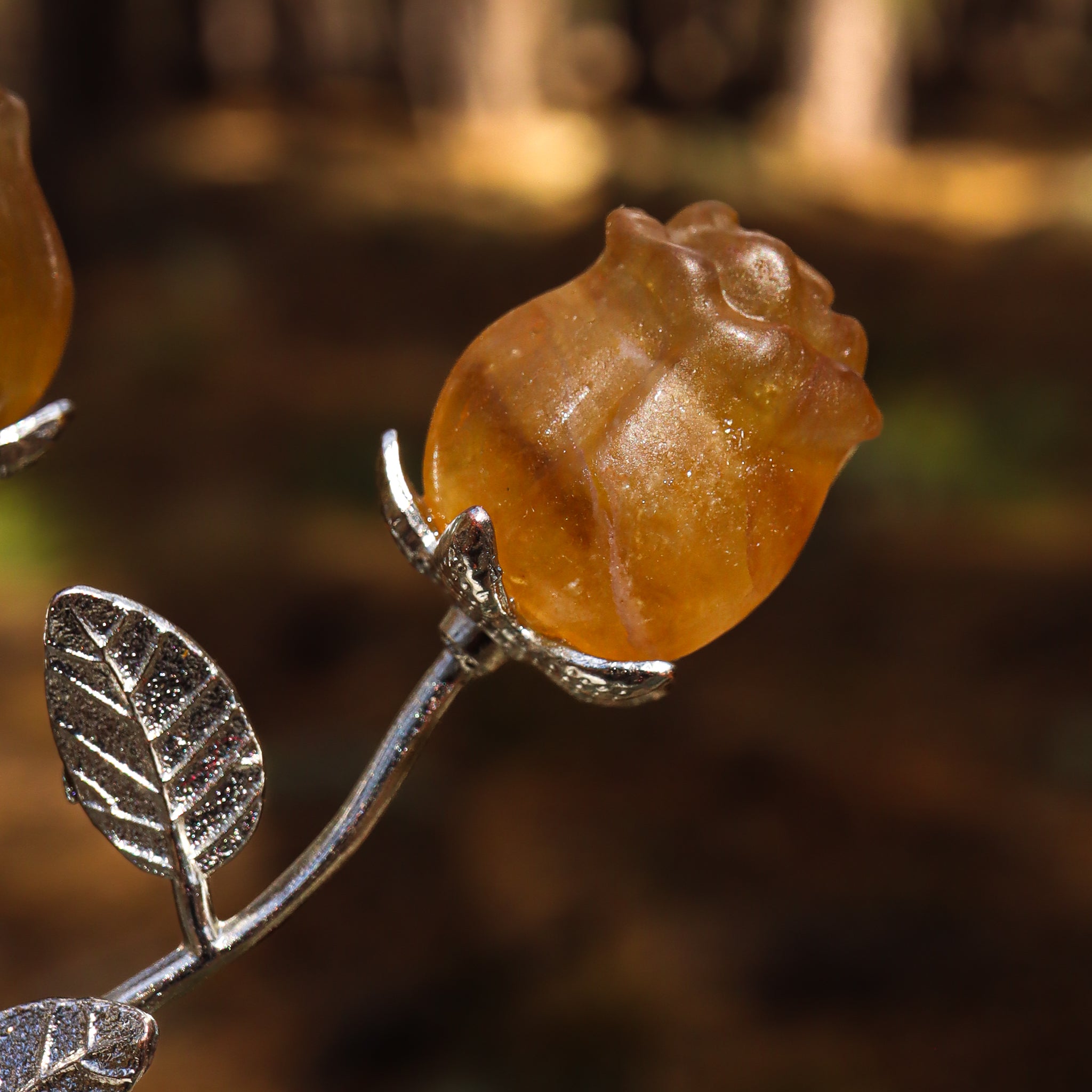 Fluorite Carved Rose with Stem