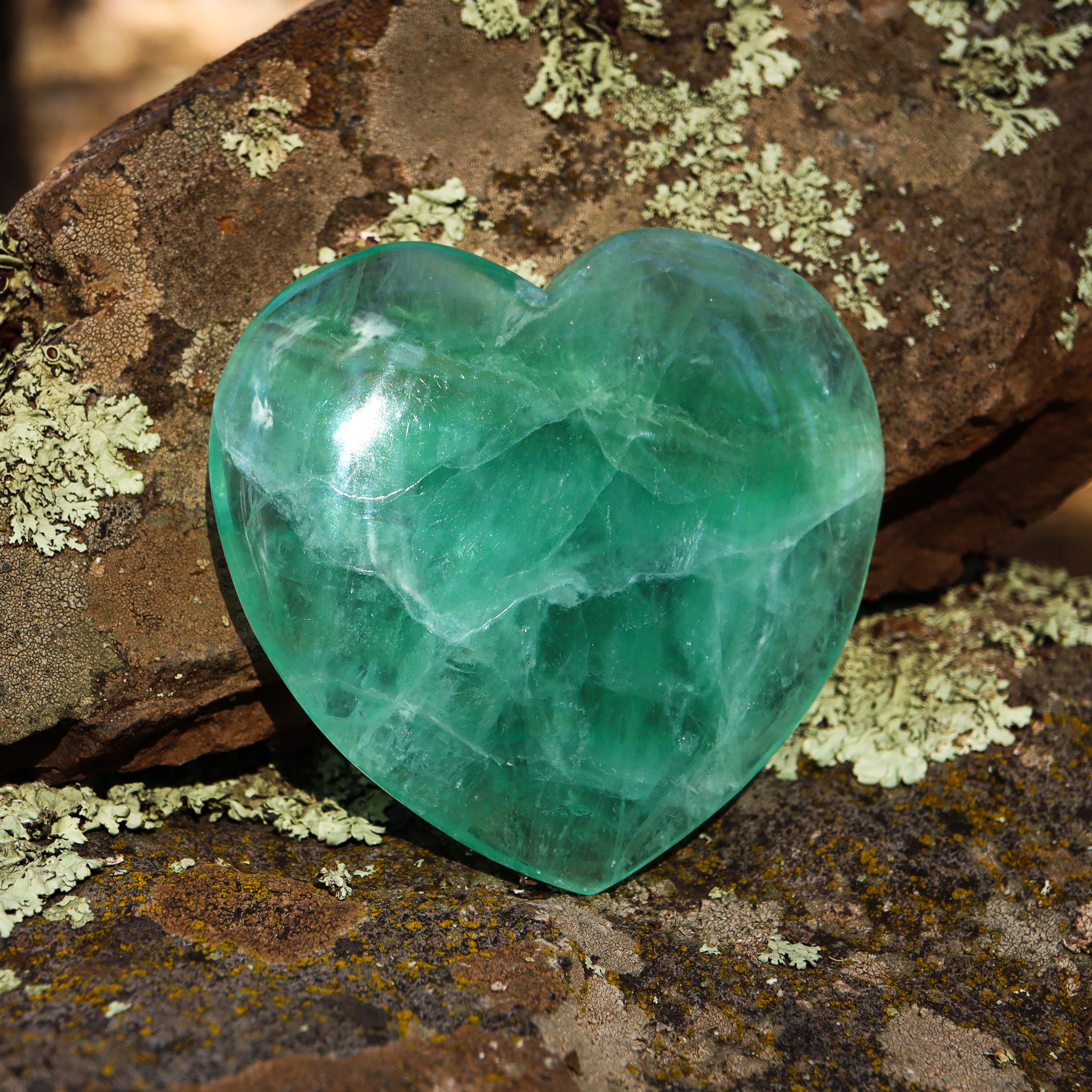Green Fluorite Carved Heart