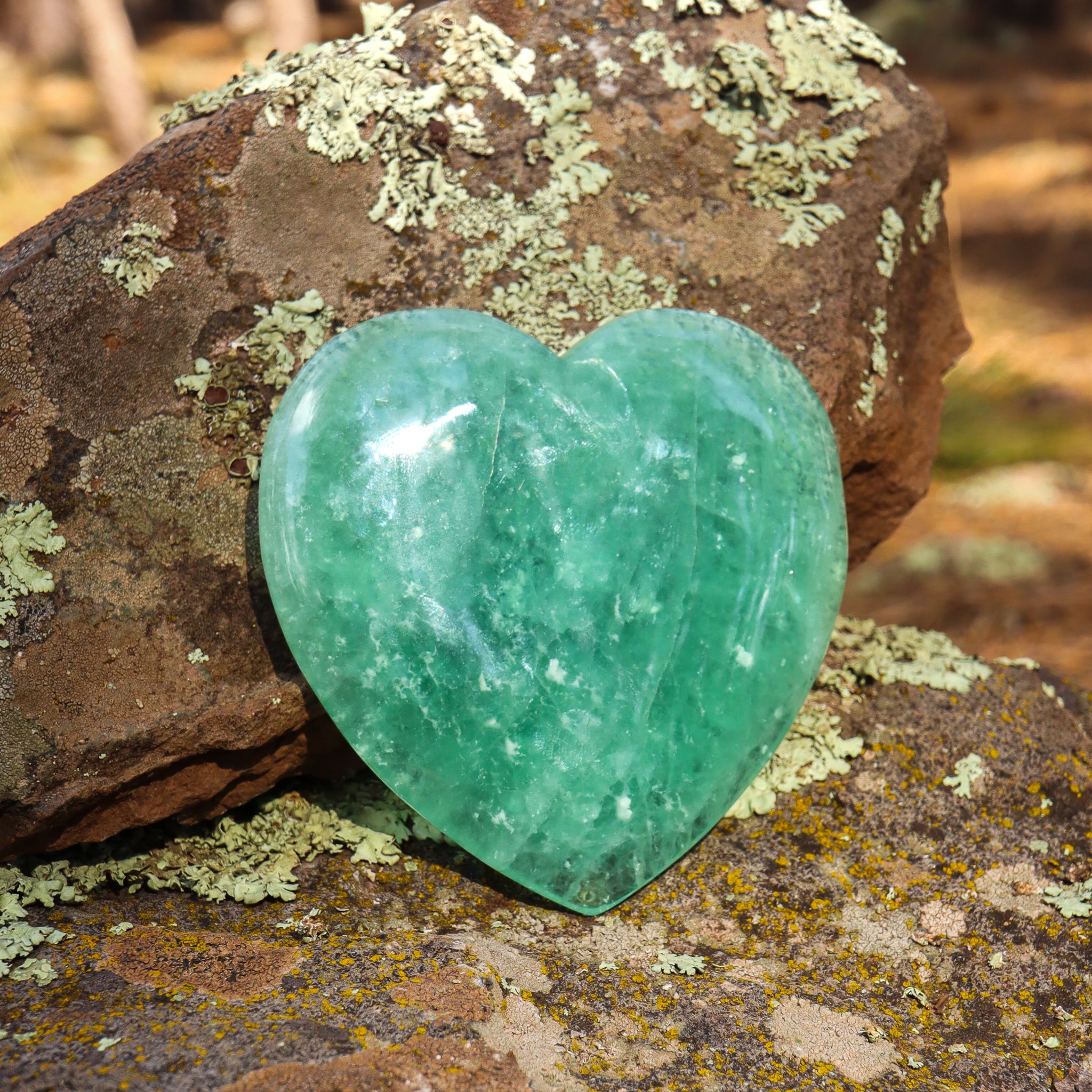 Green Fluorite Carved Heart