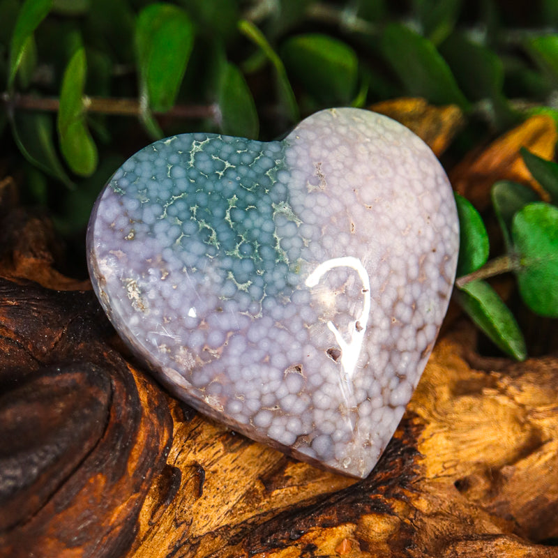 Polished Grape Agate Heart