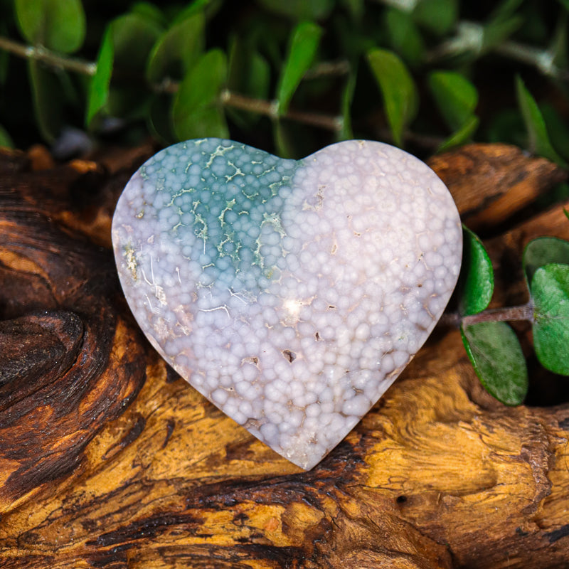 Polished Grape Agate Heart