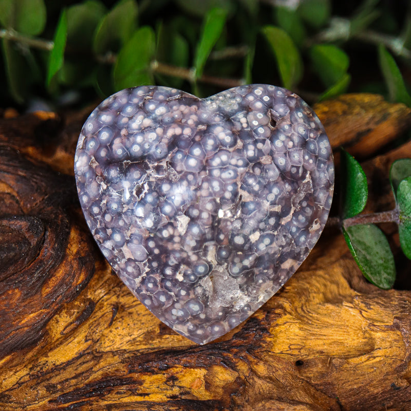 Polished Grape Agate Heart