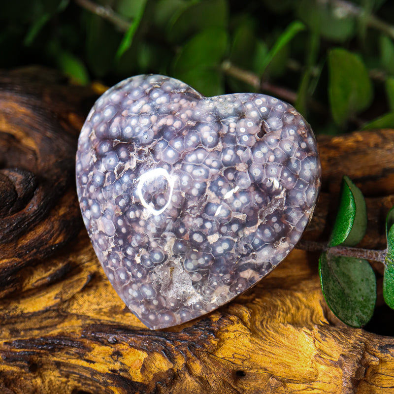 Polished Grape Agate Heart