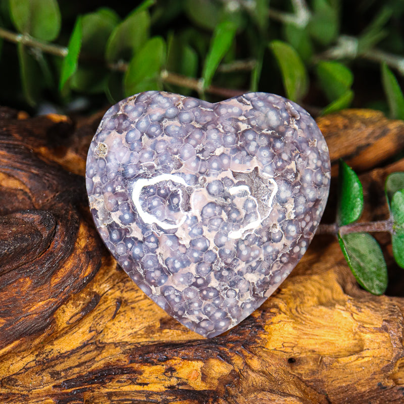 Polished Grape Agate Heart