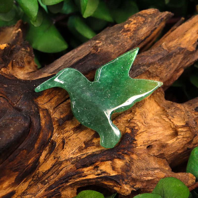 Green Aventurine Carved Hummingbird