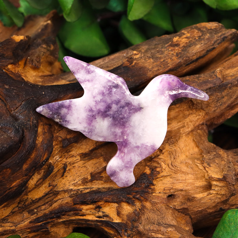 Lepidolite Carved Hummingbird