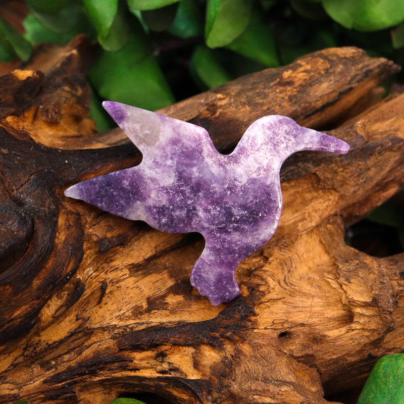 Lepidolite Carved Hummingbird