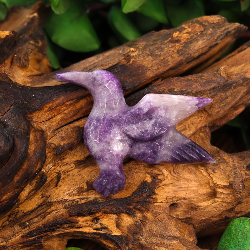 Lepidolite Carved Hummingbird