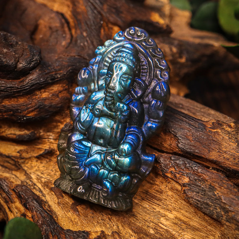 Labradorite Carved Ganesh