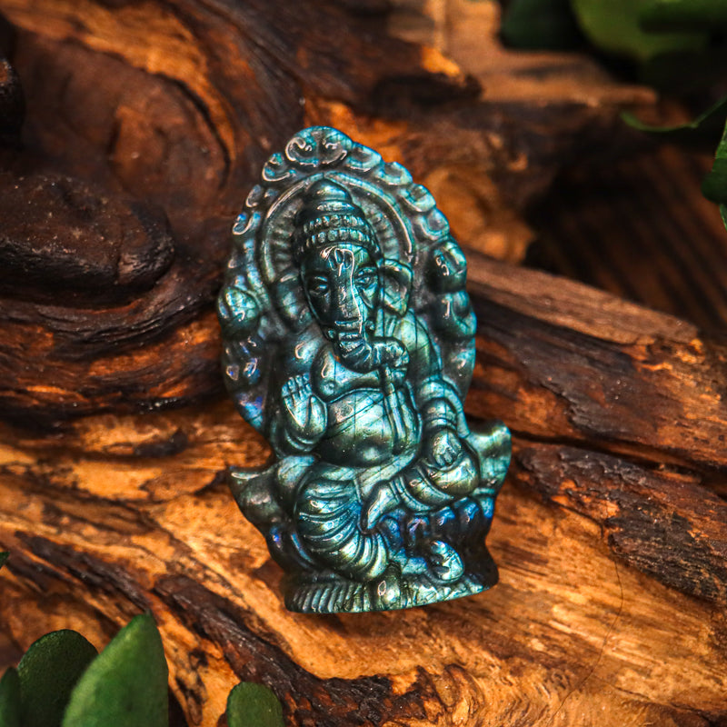 Labradorite Carved Ganesh