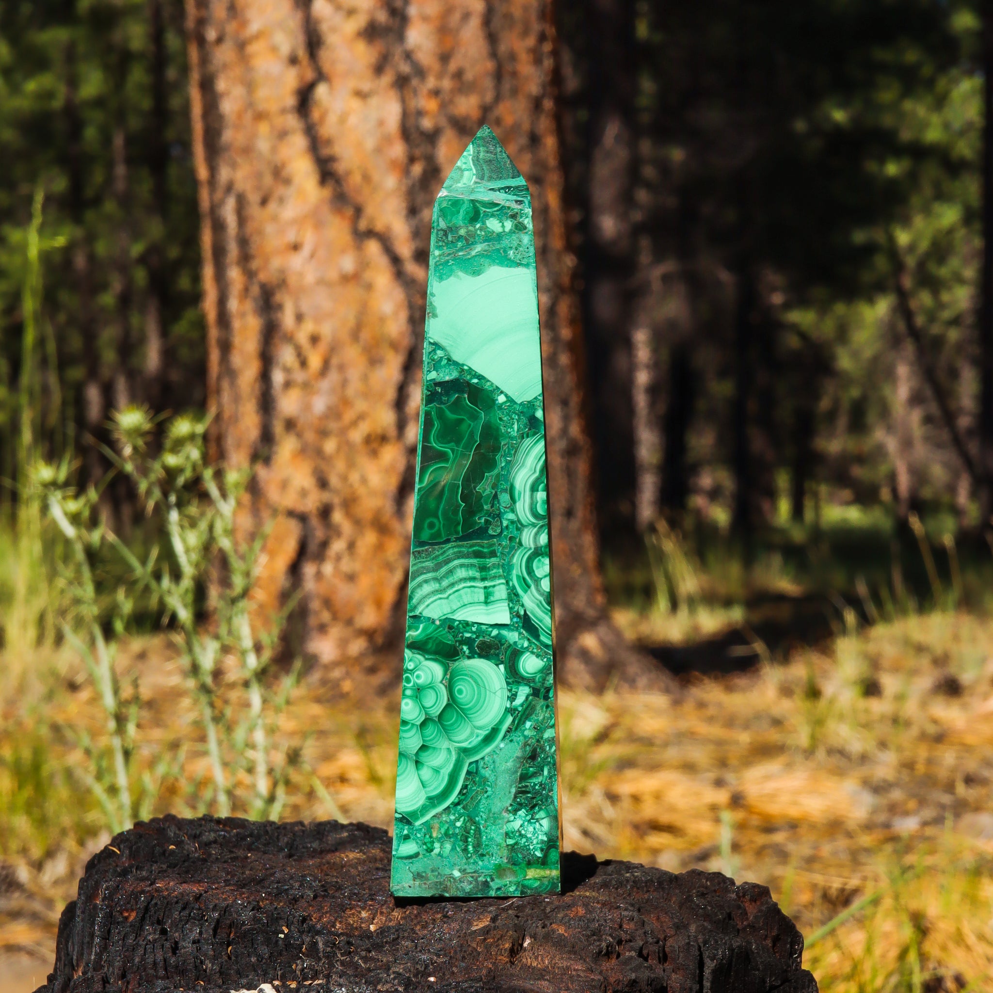 Large Malachite Obelisk