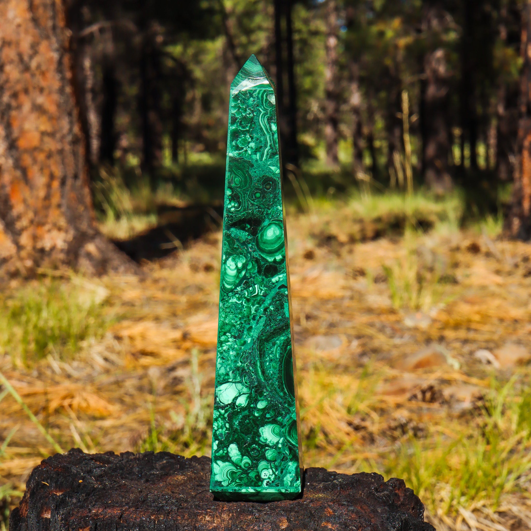 Large Malachite Obelisk